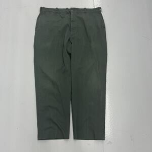 Vintage 60s Green Sanforized Cotton Workwear Chinos 42x30